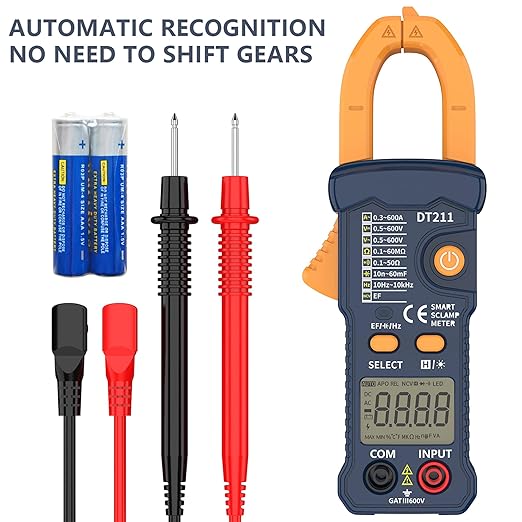 IZIO Digital Clamp Meter Multimeter 5999 Count, Ampere Voltage Tester Auto Ranging with AC DC Voltage, AC Current,Resistance,Capacitance,Continuity,Live Wire Test, NCV,Non-Contact Voltage Tester, Blue