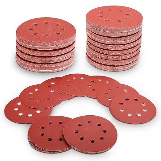 100 PCS 5 Inch Sanding Discs 400 Grit Hook and Loop Adhesive Round Sandpaper for Random Orbital Sander