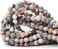 45PCS 8mm Natural Pink Zebra Jasper Round Loose Beads by CHEAVIAN