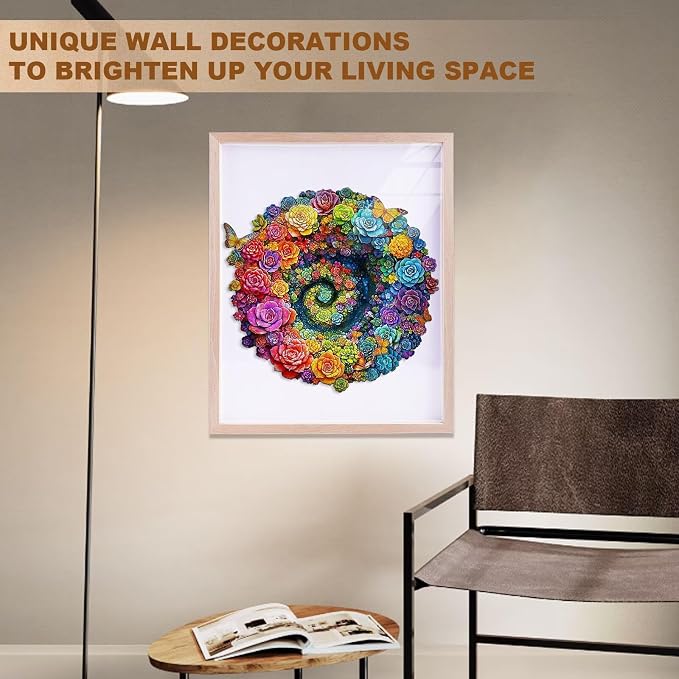 Rainbow Vortex Succulents Puzzles Adults Gifts Wooden 85 Pieces 8.5 * 8in - Image 8