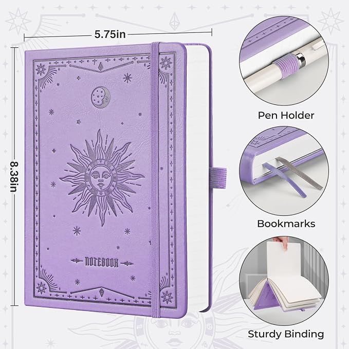 EMSHOI Lined Journal Notebook, 320 Numbered Pages, A5 Size | Leather Hardcover - Image 5
