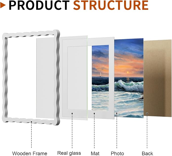 12x12 Wavy Picture Frame With Mat - Image 4