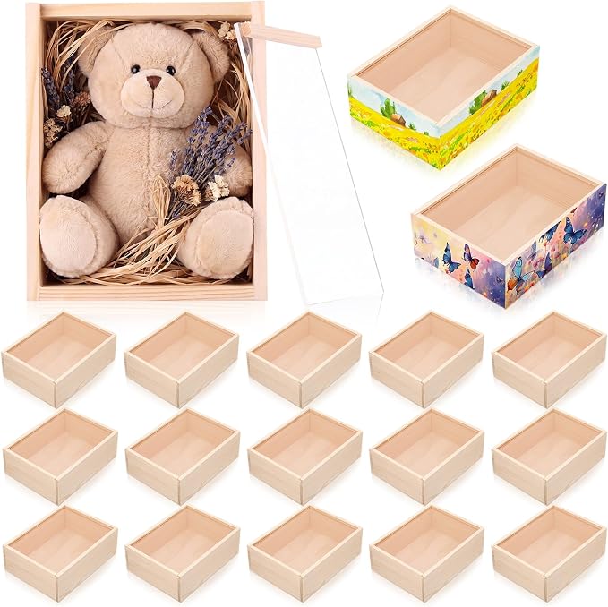 Thyle 18 Pcs Unfinished Wood Display Boxes by Thyle