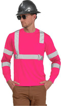 AYKRM Safety T Shirt Reflective High Visibility hi vis Long Sleeve T Shirt (XS-6XL)
