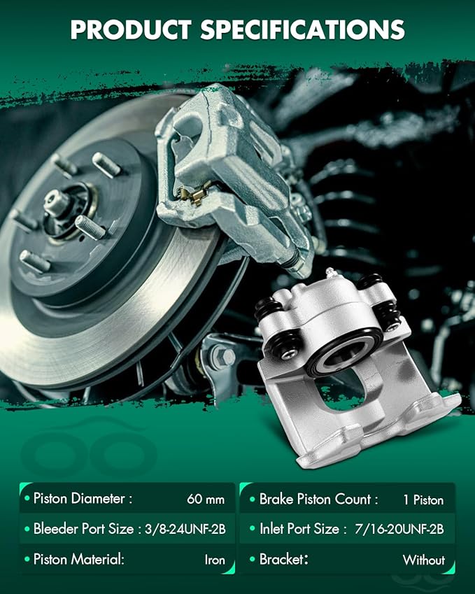 SCITOO 184642 Front Left Disc Brake Caliper Assembly Without Bracket For Chrysler,For Dodge,For Eagle,For Plymouth