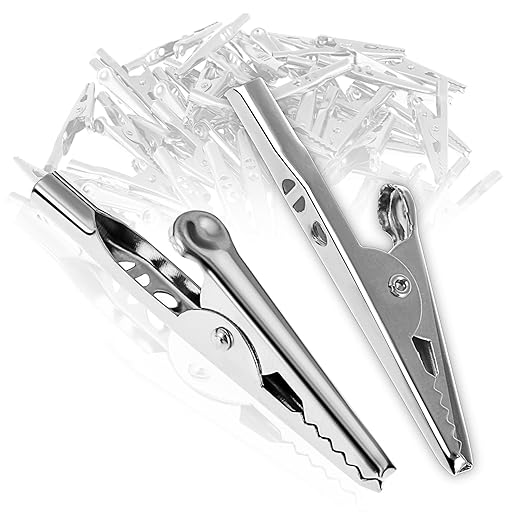 OBANGONG 50 Pcs Stainless Alligator Crocodile Test Clip Cable Lead Screw Probe Fixing,2 inch Length