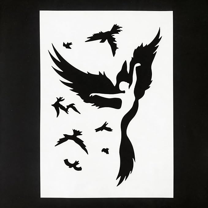 TIAMECH A4 Reusable Phoenix Flying Birds Stencil - Image 2