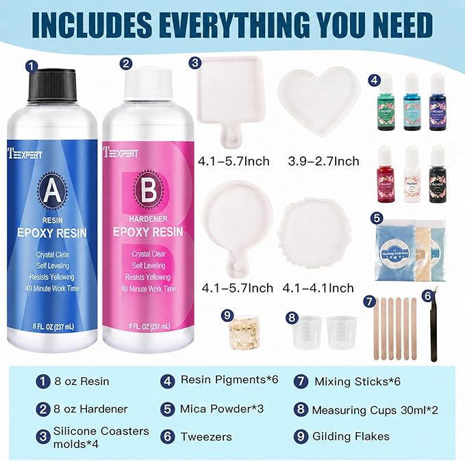 Teexpert Epoxy Resin Kit for Beginners, Resin Kit - Image 2