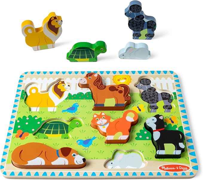 Melissa & Doug Pets Wooden Chunky Puzzle, Educational Screen Free Activity - Image 4