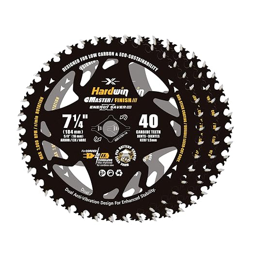 7 1/4 Inch Framing Circular Saw Blade-3Pack, 40T ATB Carbide Teeth, Lightweight for Cordless Saws. Super Thin Kerf for Cutting Wood, Plywood, MDF, OSB, Hardwood, Softwood & More.