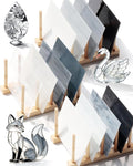 FIVEIZERO 12 Sheets Black White Gray Stained Glass 4x6 Inch – Neutral Tiffany by FIVEIZERO