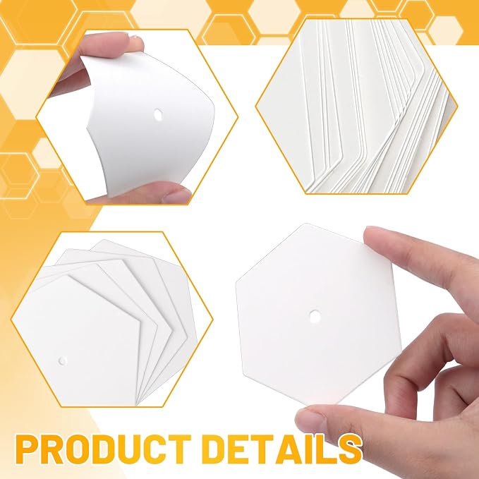 250 PCS 1.5" White Hexagon Piecing Paper Templates, Quilting Templates - Image 3