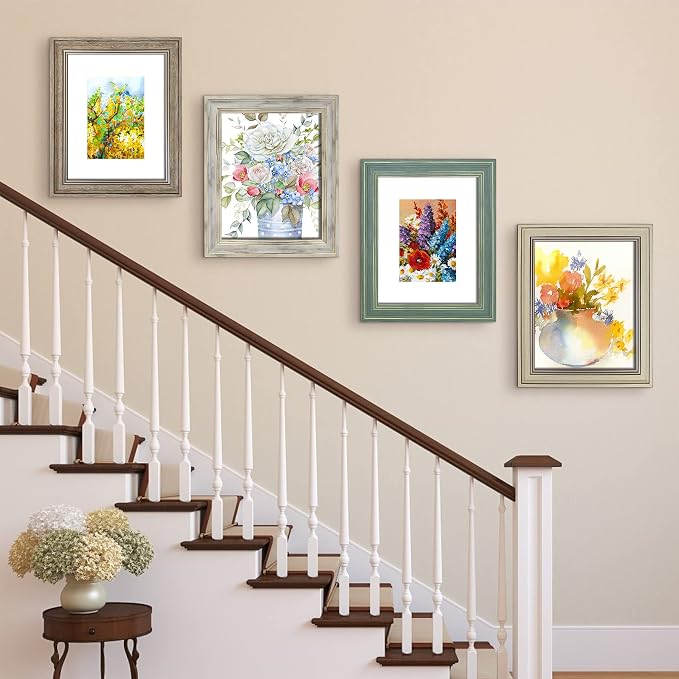 LUCKYLIFE 8x10 Picture Frame Set of 4, Rustic Farmhouse Picture Frames - Image 7