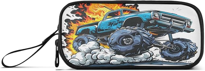 Truck Flame Pencil Case Box Boys Girls Large Pencil Pouch - Image 8