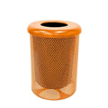RFT-P-ORG Heavy Duty Round Trash Receptacle with Flat Top, Liner Included, 32 Gallon, Orange, Made in America