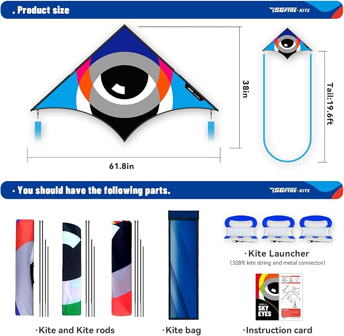 Delta Kite Set for Kids and Adults, Extremely Easy to Launch for Beginners - Image 3