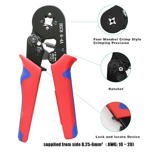 Fidioto Ferrule Crimping Tool Kit, One AWG23-7 Self-Adjustable Ratchet Wire Crimping Tool with 1900PCS Wire Terminals Crimping Connectors Wire End Ferrules