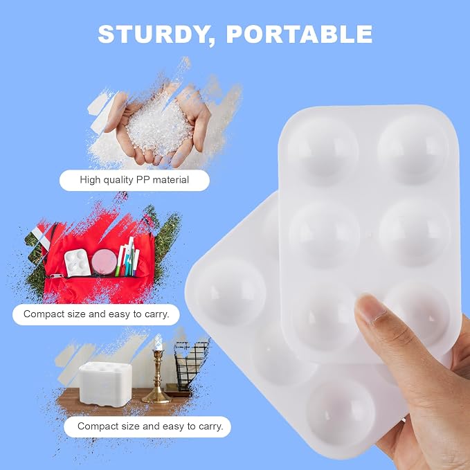 32 PCS Paint Tray Palette, 6 Well Rectangular Paint Watercolor Palette - Image 2