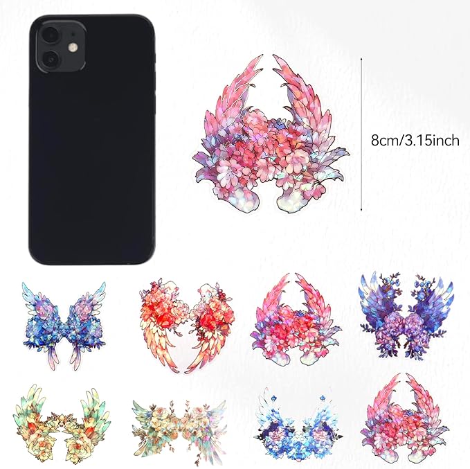 40Pcs Large Gilt Flower Wings Stickers - Image 7