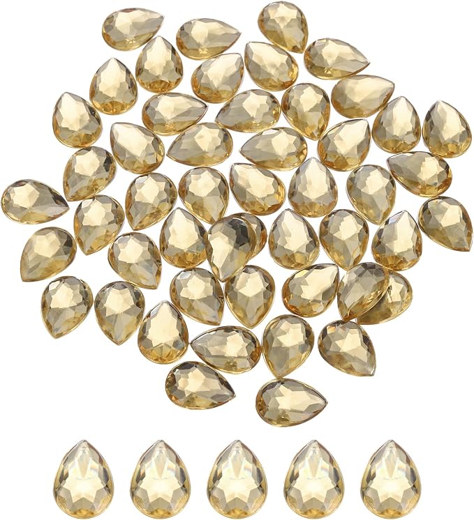 MECCANIXITY 50PCS Flat Back Acrylic Teardrop Gems 18x25mm Artificial Rhinestones by MECCANIXITY