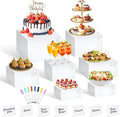 7Pcs White Acrylic Buffet Risers by Qinzave