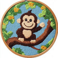 Punch Needle Kits for Beginners Cartoon Monkey on Tree 20x20cm-3 | Easy for by Unknown