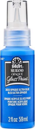 FolkArt Murano Opaque Acrylic Glass Paint, Ultra Blue, 2 fl oz by FolkArt