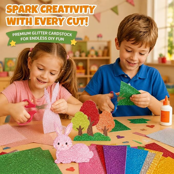 20 Colors 40 Sheets Glitter Cardstock, Cardstock Paper, Premium Sparkly Cricut - Image 4
