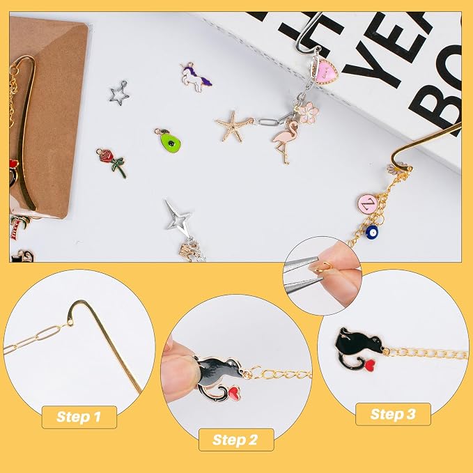 361 Pcs Metal Bookmarks Making Kit DIY Metal Bar Beadable Bookmark Kit | DIY - Image 3
