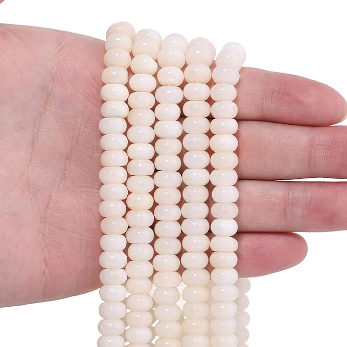 Songxi 5x8mm Natural Yellow Angel Stone Rondelle Beads, Gemstone by SongXi
