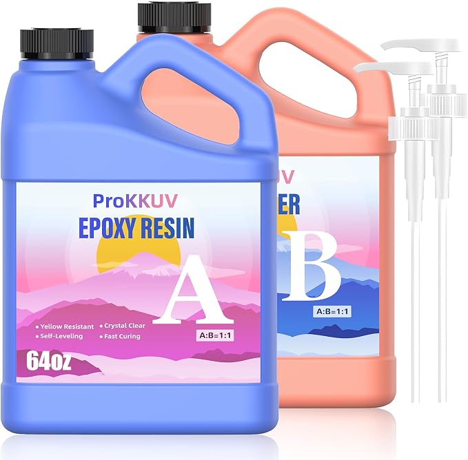 Epoxy Resin Kit, 1Gallon Kit Crystal Clear Resin Epoxy, Bubble Free, No by Unknown