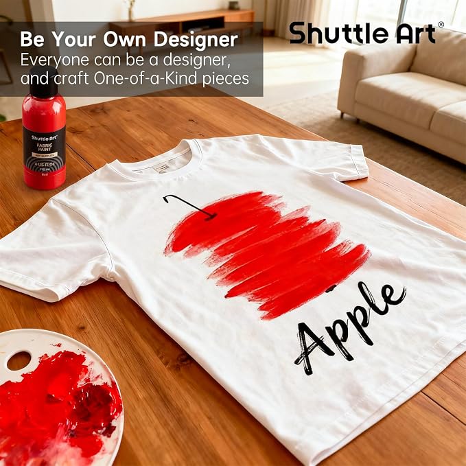 Shuttle Art Red Fabric Paint, 4 oz Fabric Paint - Image 2