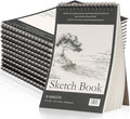 Jexine 10 Pcs 5.5'' x 8.5'' Top Spiral Bound Sketch Book 30 Sheet Each by Jexine