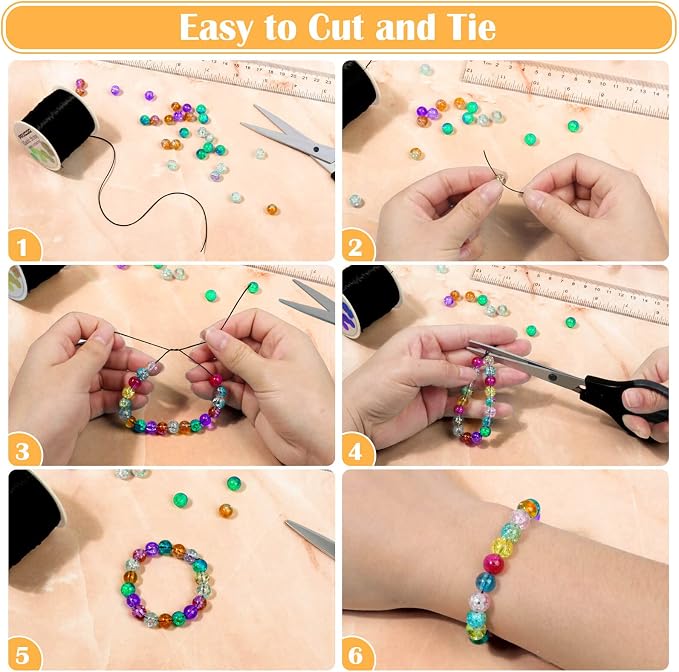 Black Elastic Stretchy String, Paxcoo Stretch Bead Cord - Image 5