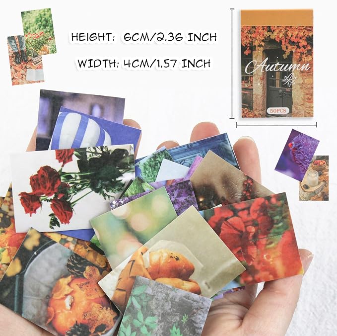 PRSTINCOL 6 Sets 300 Pcs Washi Stickers Set Assorted Colors Aesthetic Sticker - Image 3