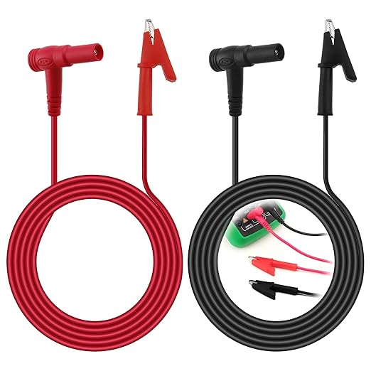 Alligator Clips Electrical 2Pcs 14 AWG Multimeter Test Leads with Banana Plug PVC+Copper for 1000V/20A Testing 3Ft - Ideal for Electrical & Multimeter Use