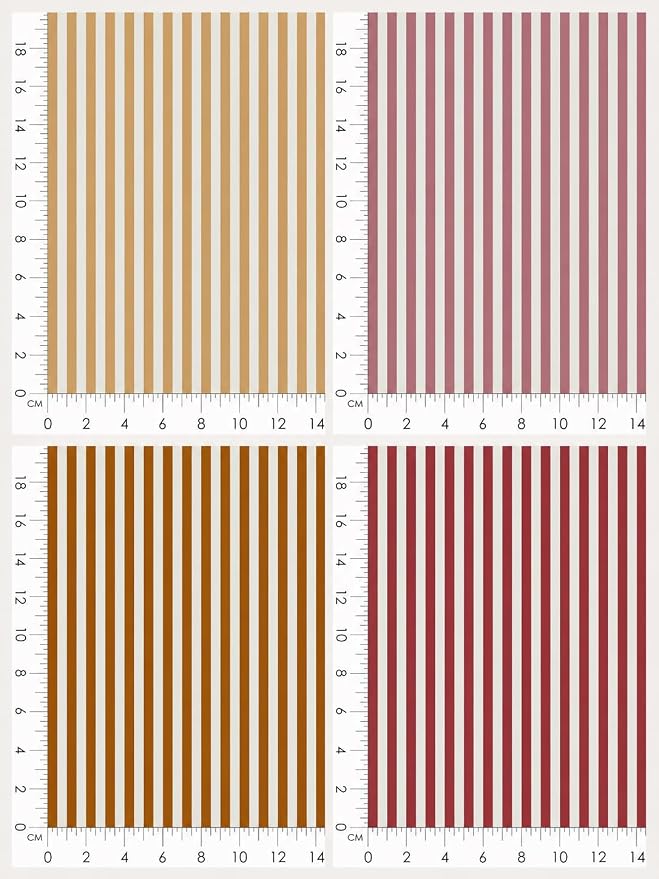 Striped Cotton Fabric Bundle, 5 Coordinating Stripe Fabric Panels, 23.6 x 11.8 - Image 7