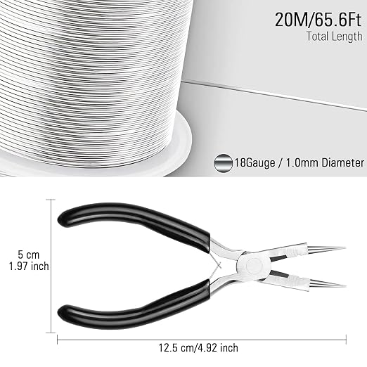 Modacraft 18 Gauge Silver Jewelry Wire & 4-in-1 Pliers Kit - 65FT Anti-Tarnish - Image 2