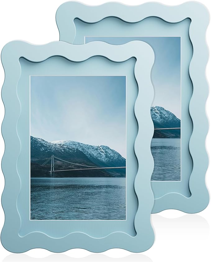 4x6 Wavy Picture Frame With Mat by Unknown