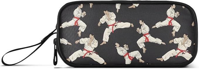 Karate Black Background Pencil Case Box Boys Girls Large Pencil Pouch Zipper - Image 6
