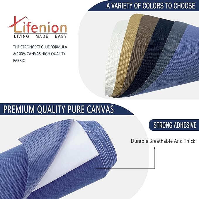 Canvas Repair Patch, Strong Sticky Fabric Repair Tape, Self-Adhesive Fabric Patch for Sofas, Tote Bags, Clothing, Car Seats, Furniture (Dark Blue, 3.5X79 Inch)