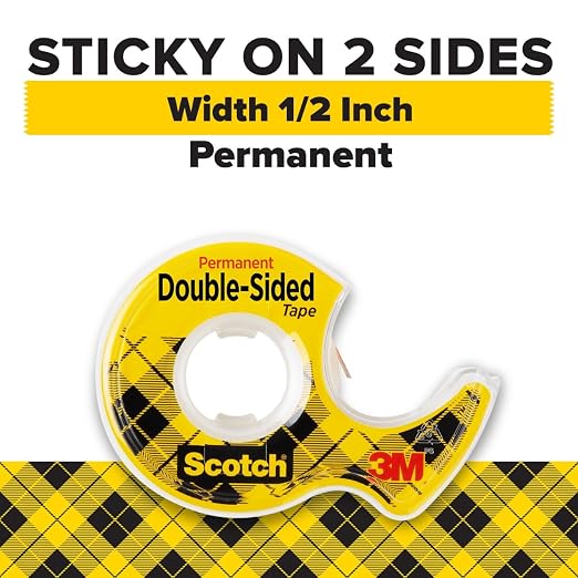Scotch Double-Sided Tape, 1/2 in x 250 in, 3 Pack - Image 2