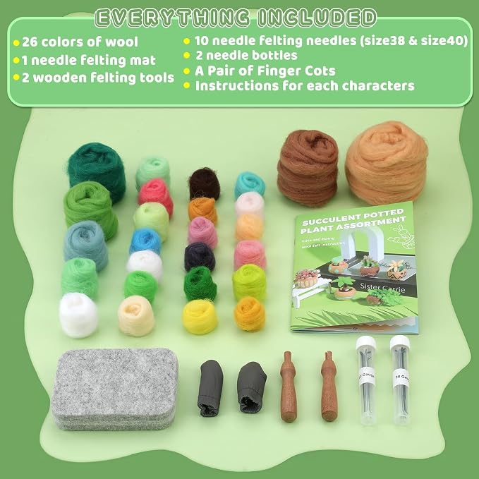 Yizzvb Needle Felting Kit, Felting Kit, Needle Felting Tools Including Wool - Image 3