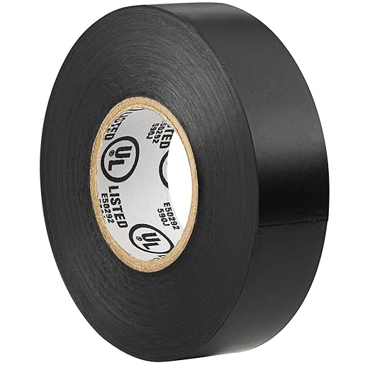 Black Electric Tape - Professional Grade - 3/4 inch x 66ft - PVC Electrical Insulating Tape for All Weather - U/L Approved - Waterproof - Home Improvement Electrical Equipment - Pack of 6
