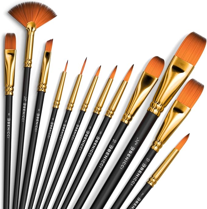 Professional Artist Paint Brush Set of 12 - Image 8