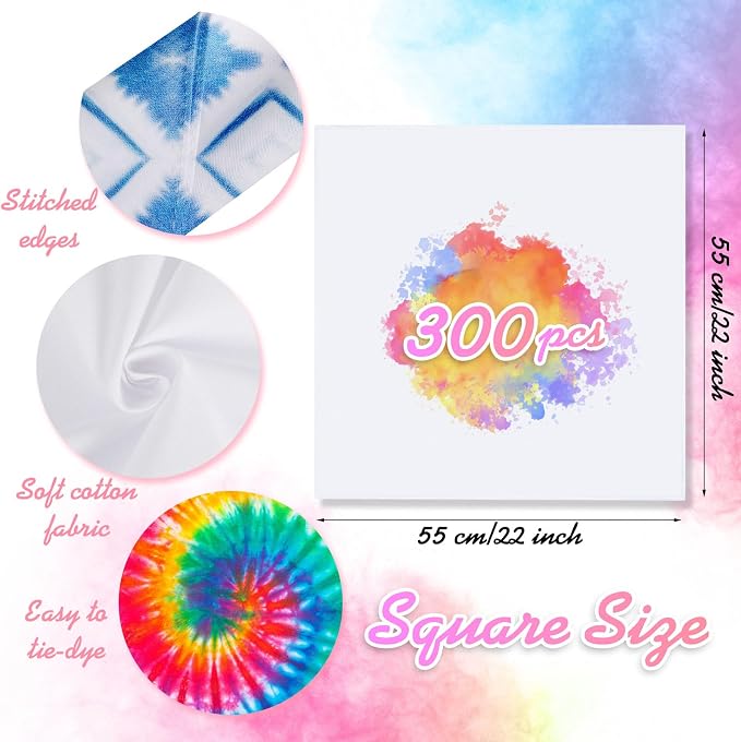 Chumia Cotton White Bandana for Tie Dying Bulk Blank Solid Handkerchiefs Unisex - Image 2