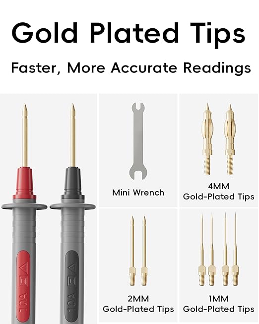 25-Piece Silicone Multimeter Test Lead & Back Probe Kit - Premium Modular Volt Meter Probes with Alligator Clips, 40 in Leads for Automotive Multi Meter Digital & Ohm Meter