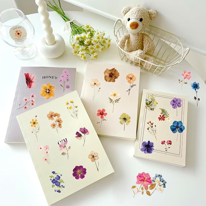 200PCS Transparent Flora Scrapbook Stickers, Vintage Aesthetic Flowers Sticker - Image 6