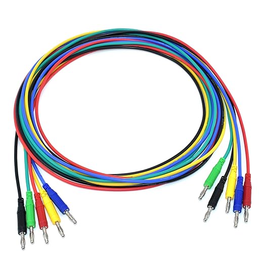 5 Colors 4mm Banana Plug Male to Male Test Leads 14AWG Heavy Duty Jumper Wires Silicone Soft Test Cable for Multimeter Electrical Testing 20A 6Ft