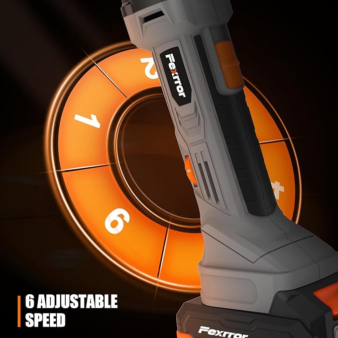 Cordless Oscillating Tool, 20V Oscillating Multi Tool with 2000mAh Battery, 8000-19000RPM, 6 Variable Speed, Dust Port, 3.2° Oscillating Angle, LED Light, Carrying Case for Cutting, Sanding